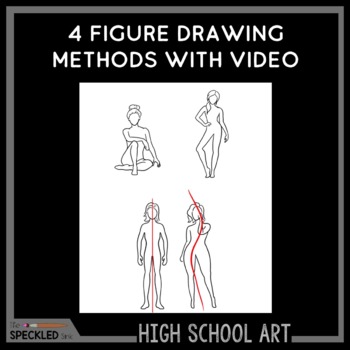 Preview of Figure Drawing Methods Art Lesson, Work Packet plus 4 Video Demos