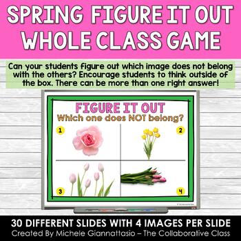 Preview of Figure It Out Digital Game - Spring Version | What Doesn't Belong | Brain Break