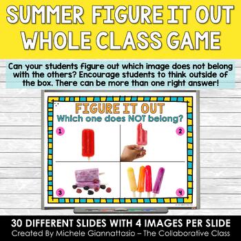 Preview of Figure It Out Digital Game - What Doesn't Belong Summer Version #maysavings