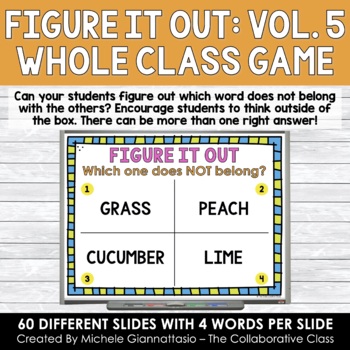Preview of Figure It Out Digital Game | What Doesn't Belong | Brain Break