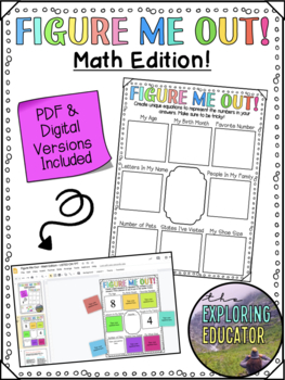 Preview of Figure Me Out - About Me Math! - Printable & Digital *Distance Learning*