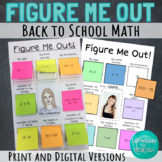 Figure Me Out Back to School Math Activity PRINT and DIGITAL