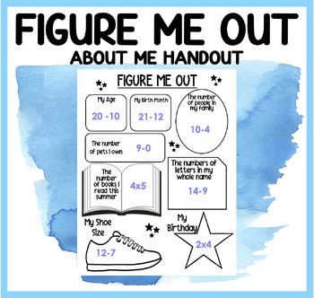 Preview of Figure Me Out / Guess Who | About Me | Back To School Activity