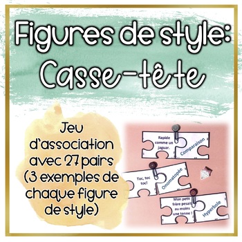 Preview of La poésie: Figures de style - Casse-Tête