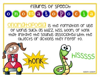 speech figures anchor charts mini personification onomatopoeia idioms grade subject tpt