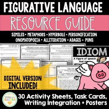 Preview of Figurative Language Resource Guide | Grades 3-6 | Distance Learning