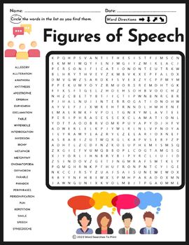 Preview of Figures of Speech Word Search Puzzle
