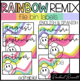 File Bin Labels (8.6x11) // Rainbow Remix