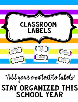 Preview of File, Copy, Office, etc- Classroom Labels to stay organized