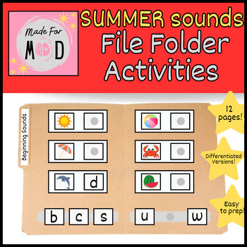 Preview of SUMMER File Folder Activities | Letter Sounds | Onset Sounds | SPED