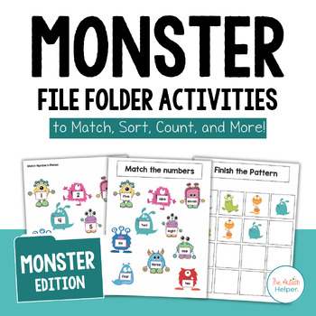 Preview of File Folder Activities to Match, Sort, Count, and More! {MONSTER themed}