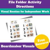 File Folder Activity Directions Visuals | Task Box Routine | Free