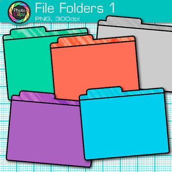 File Folder Clip Art {Rainbow Glitter Back to School Supplies ...