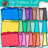 File Folder Clip Art {Rainbow Glitter Back to School Suppl