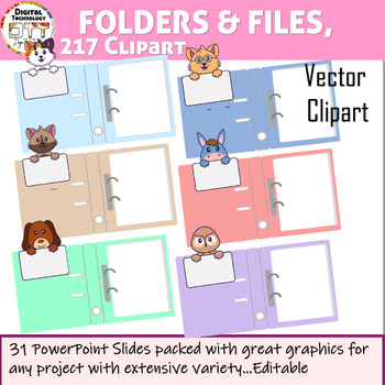 Preview of File Folder Clipart, Manila Folder Clipart, File Icon Clipart, Notebook Clipart
