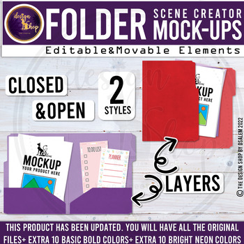 Preview of File Folder Clipart in Layers Mockup Scene Creator Movable and Editable Set 1