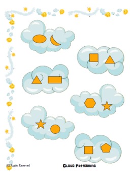 Preview of File Folder Game - Cloud Patterning - Preschool, Kindergarten, Autism
