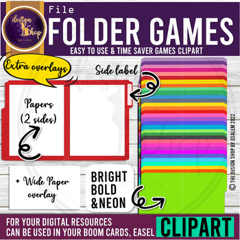 Preview of File Folder Games Clipart Open Folder For Your Digital Products - Games Scene