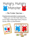 File Folder Games: HUNGRY HUNGRY MONSTER Long and Short Vowels