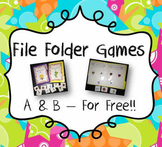 File Folder Games: Initial Sounds for A and B Freebie