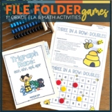 Spring File Folder Games for 1st Grade ELA & Math | Phonic