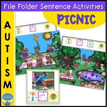 On the Farm: Puzzle and Sentence Building File Folder by speech2teach