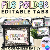 File Folder Labels Editable File Box Labels & File Folder Tabs for Student Data