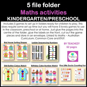 Preview of File Folder Math Activities Preschool and Kindergarten