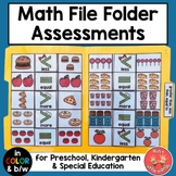 File Folder Math Assessments - Preschool, Kindergarten, Sp