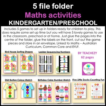 Preview of File Folder Maths Activities Preschool and Kindergarten