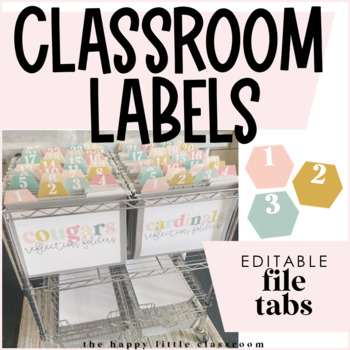 File Labels FREEBIE Editable by Teach Me Silly