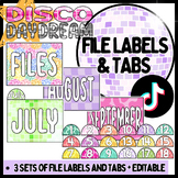 File Labels & Tabs - Disco Daydream, Colorful Classroom Decor