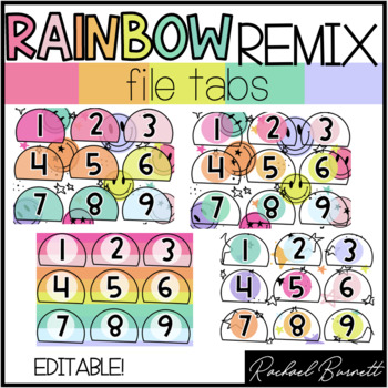 Preview of File Tabs // Rainbow Remix Bundle 90's retro decor