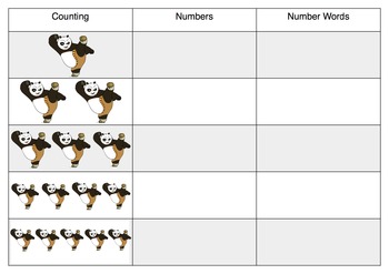Preview of File Task Activities - Kungfu Panda Counting 1-5