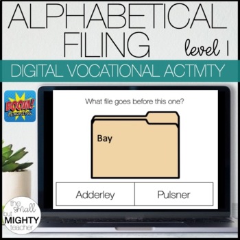 Preview of Alphabetical Filing - Vocational Skills Boom Cards (level 1)