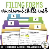 Filing Forms Work Task Box Activity