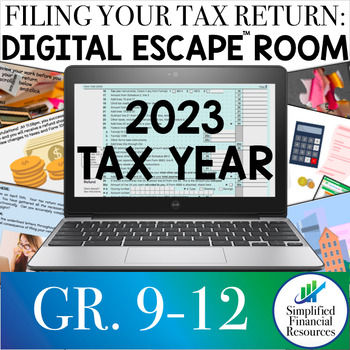 Preview of Filing a Federal 1040 Tax Return Digital Escape Room 2023 Tax Year Financial Lit