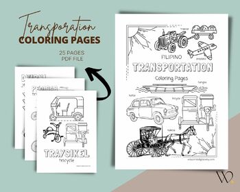 Preview of Filipino Transportation Coloring Pages 25 Printable PDF | Vehicles Coloring Book