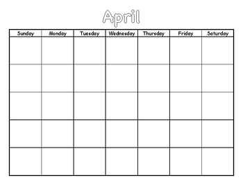 Fill In Calendar by Kndertchr | TPT