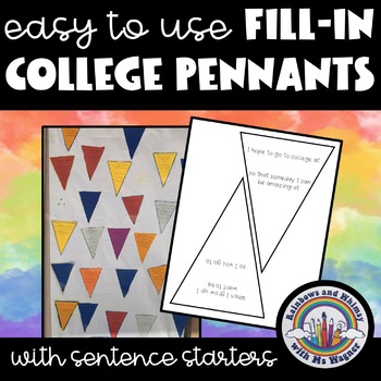 Preview of Fill-In College Pennants - Easy to Use!