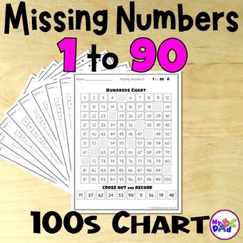 hundreds chart missing numbers 1 to 90 with tpt easel tpt