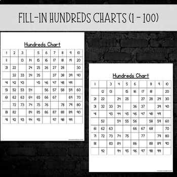 Preview of Fill-In Hundreds Charts (1-100)