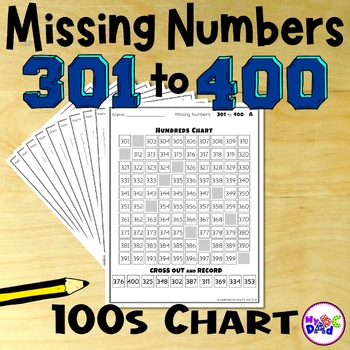 Hundreds Chart Missing Numbers 300 To 400 With Tpt Easel Tpt