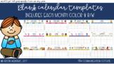 Blank Calendar Templates with Clipart (color/B&W)