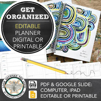 Preview of Fill In Teacher Planner: Digital, Print, Google Slide, Print What You Need