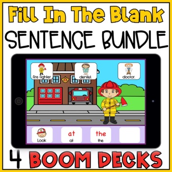 Preview of Fill In The Blank Sentences Boom Cards - Build A Sentence Bundle 2 Visual Cues