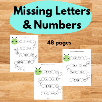 Preview of Fill In The Missing Number and Letters, Number Matching, Letter Recognition