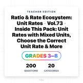 Fill In The Missing Unit Rate Unit Rate Fill In Blank - Real World Unit Rates