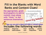 Fill In the Blanks with Context Clues Vocabulary Sentences