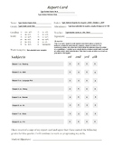 Fill It In Report Card Template for Homeschooling